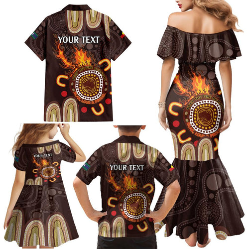 Personalised NAIDOC Week 2024 Family Matching Mermaid Dress and Hawaiian Shirt Aussie Map With Aboriginal