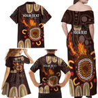 Personalised NAIDOC Week 2024 Family Matching Off Shoulder Maxi Dress and Hawaiian Shirt Aussie Map With Aboriginal