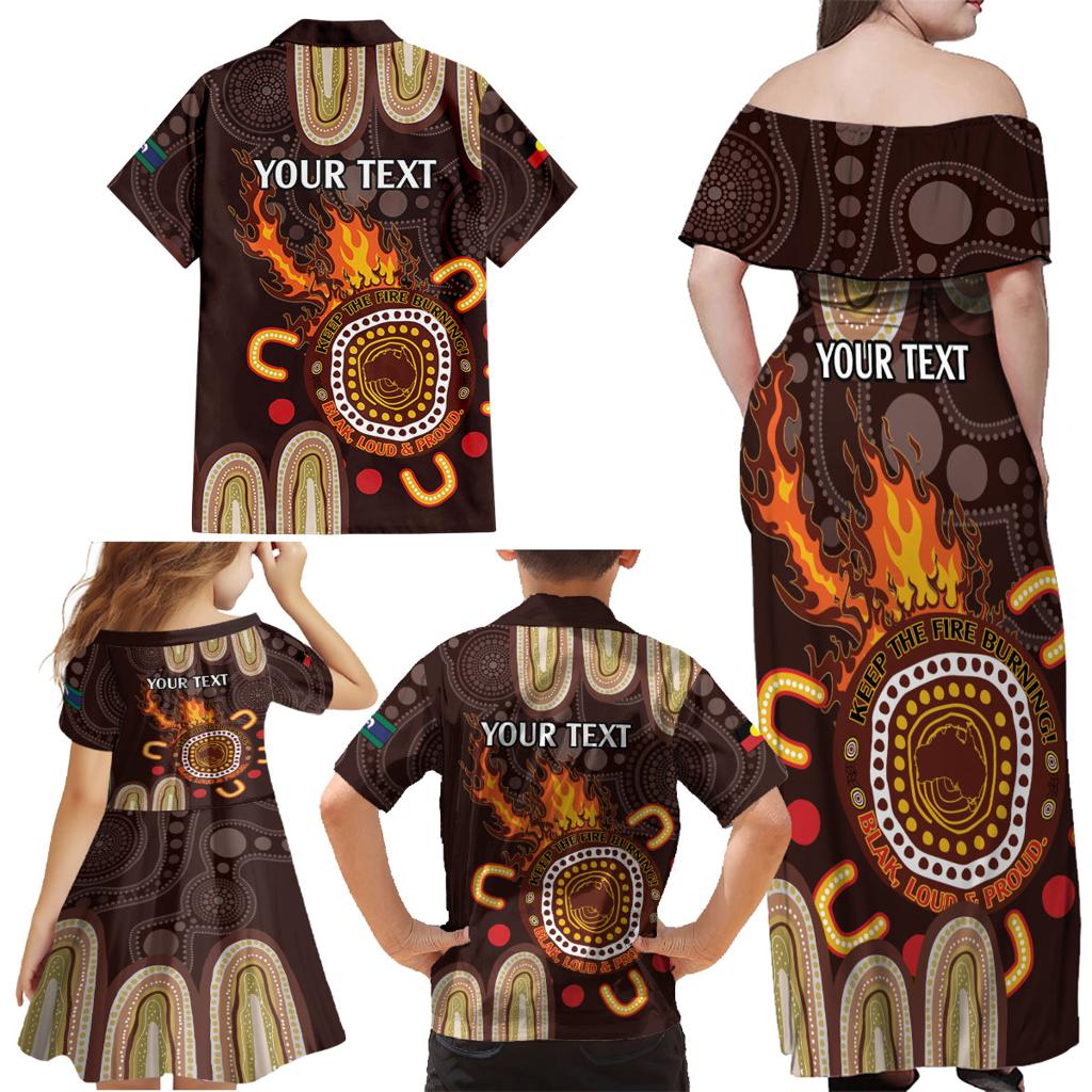 Personalised NAIDOC Week 2024 Family Matching Off Shoulder Maxi Dress and Hawaiian Shirt Aussie Map With Aboriginal