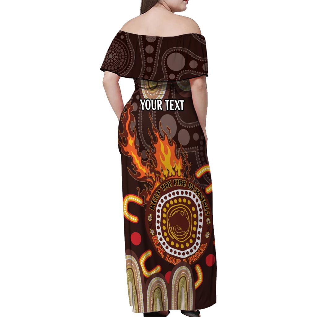 Personalised NAIDOC Week 2024 Family Matching Off Shoulder Maxi Dress and Hawaiian Shirt Aussie Map With Aboriginal