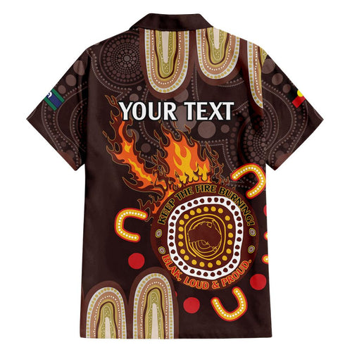 Personalised NAIDOC Week 2024 Family Matching Off Shoulder Short Dress and Hawaiian Shirt Aussie Map With Aboriginal