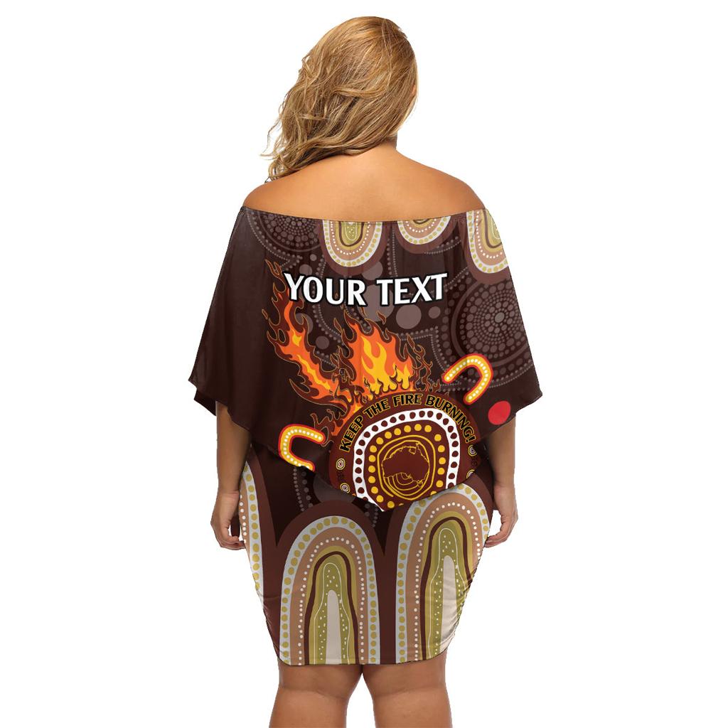 Personalised NAIDOC Week 2024 Family Matching Off Shoulder Short Dress and Hawaiian Shirt Aussie Map With Aboriginal