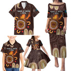 Personalised NAIDOC Week 2024 Family Matching Puletasi and Hawaiian Shirt Aussie Map With Aboriginal