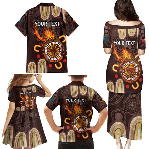 Personalised NAIDOC Week 2024 Family Matching Puletasi and Hawaiian Shirt Aussie Map With Aboriginal