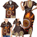 Personalised NAIDOC Week 2024 Family Matching Short Sleeve Bodycon Dress and Hawaiian Shirt Aussie Map With Aboriginal