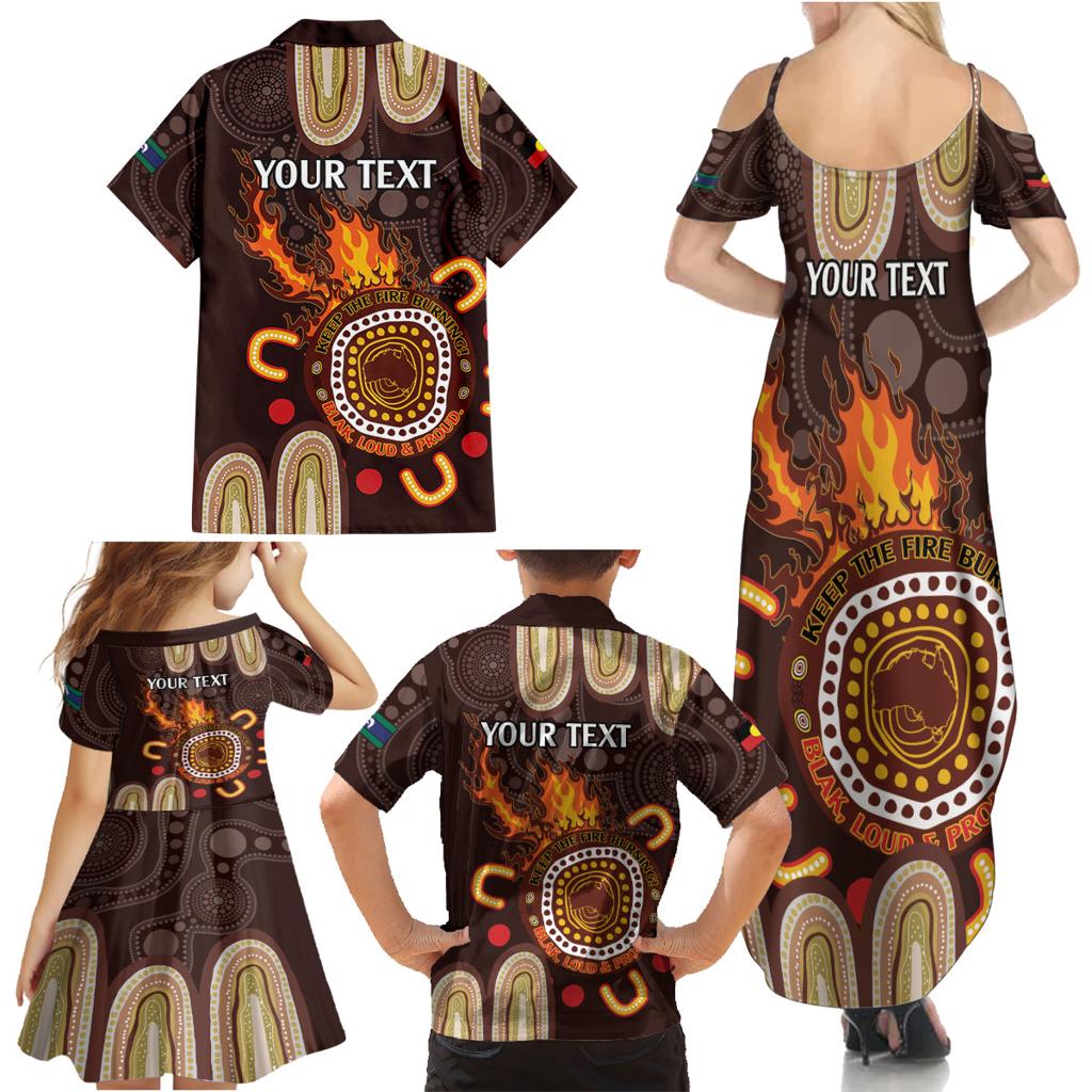 Personalised NAIDOC Week 2024 Family Matching Summer Maxi Dress and Hawaiian Shirt Aussie Map With Aboriginal