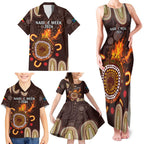 Personalised NAIDOC Week 2024 Family Matching Tank Maxi Dress and Hawaiian Shirt Aussie Map With Aboriginal
