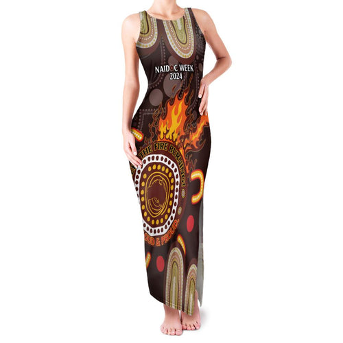 Personalised NAIDOC Week 2024 Family Matching Tank Maxi Dress and Hawaiian Shirt Aussie Map With Aboriginal