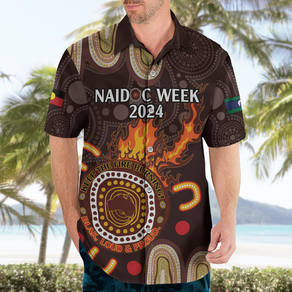 Personalised NAIDOC Week 2024 Hawaiian Shirt Aussie Map With Aboriginal