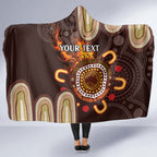 Personalised NAIDOC Week 2024 Hooded Blanket Aussie Map With Aboriginal