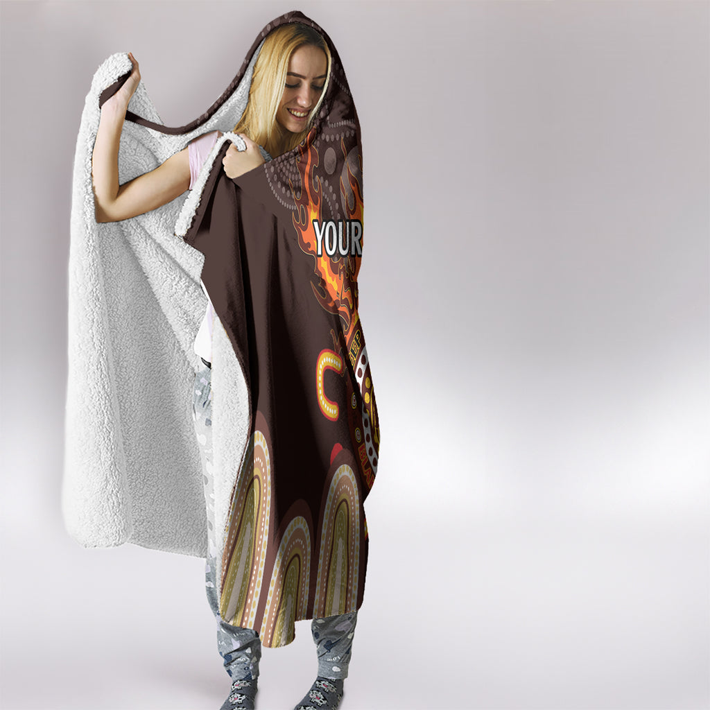 Personalised NAIDOC Week 2024 Hooded Blanket Aussie Map With Aboriginal