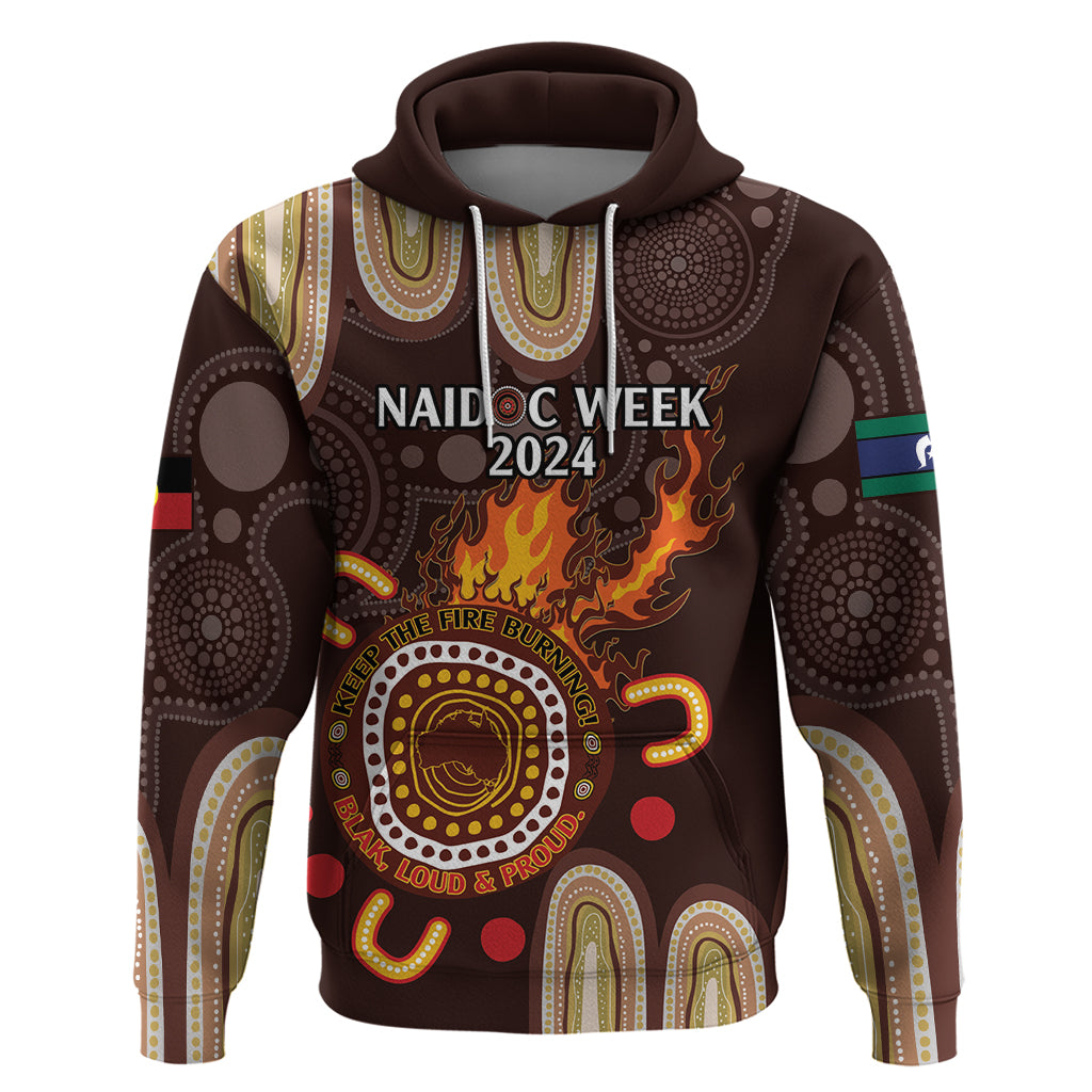 Personalised NAIDOC Week 2024 Hoodie Aussie Map With Aboriginal