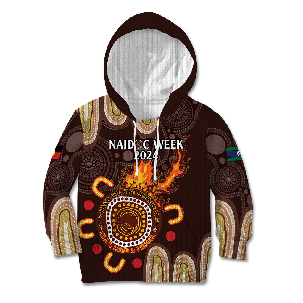 Personalised NAIDOC Week 2024 Kid Hoodie Aussie Map With Aboriginal