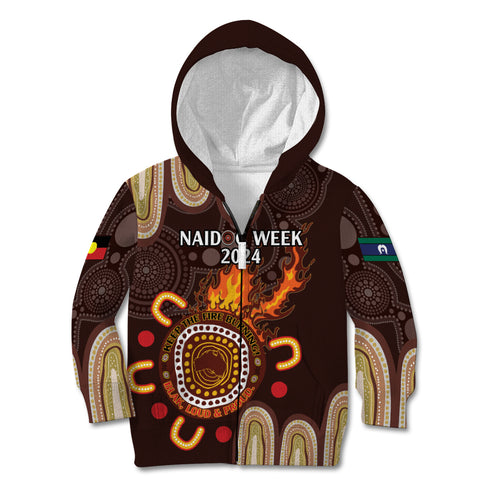 Personalised NAIDOC Week 2024 Kid Hoodie Aussie Map With Aboriginal