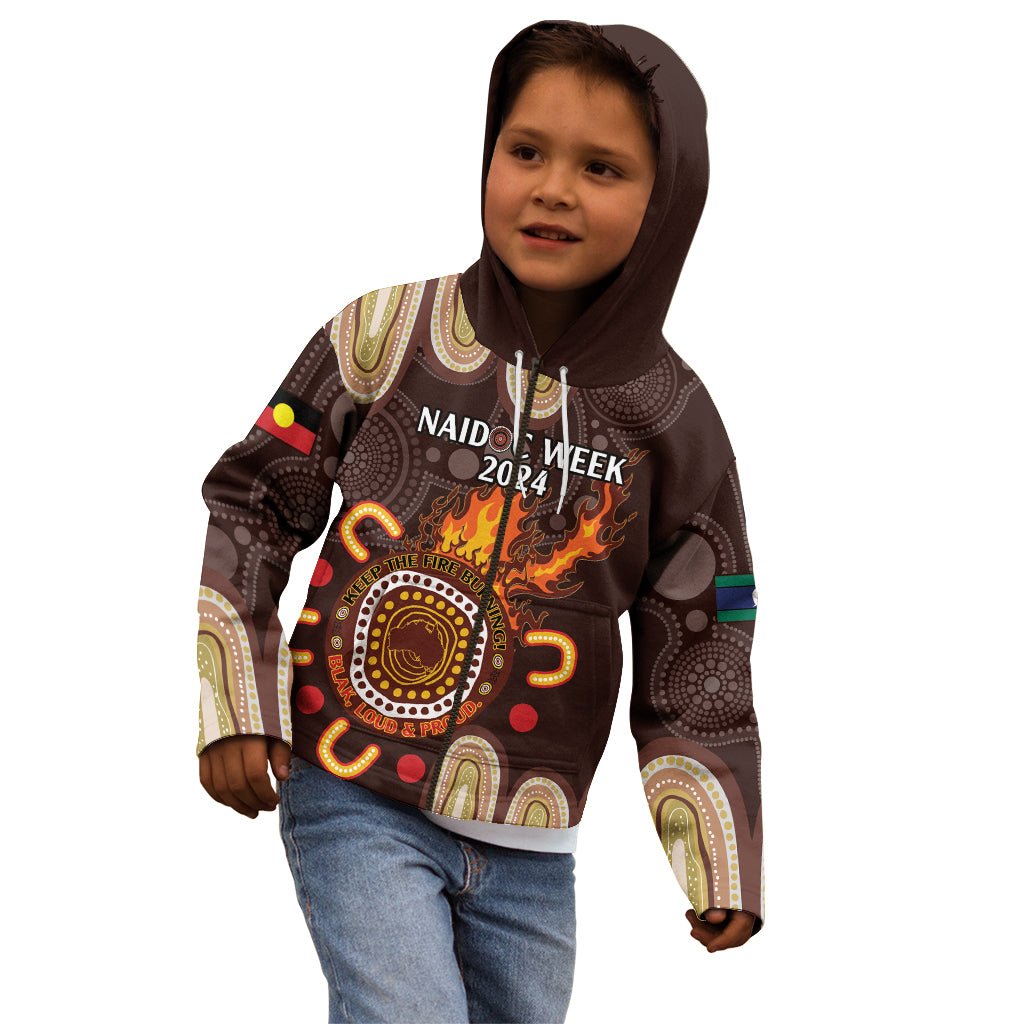 Personalised NAIDOC Week 2024 Kid Hoodie Aussie Map With Aboriginal