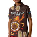Personalised NAIDOC Week 2024 Kid Polo Shirt Aussie Map With Aboriginal