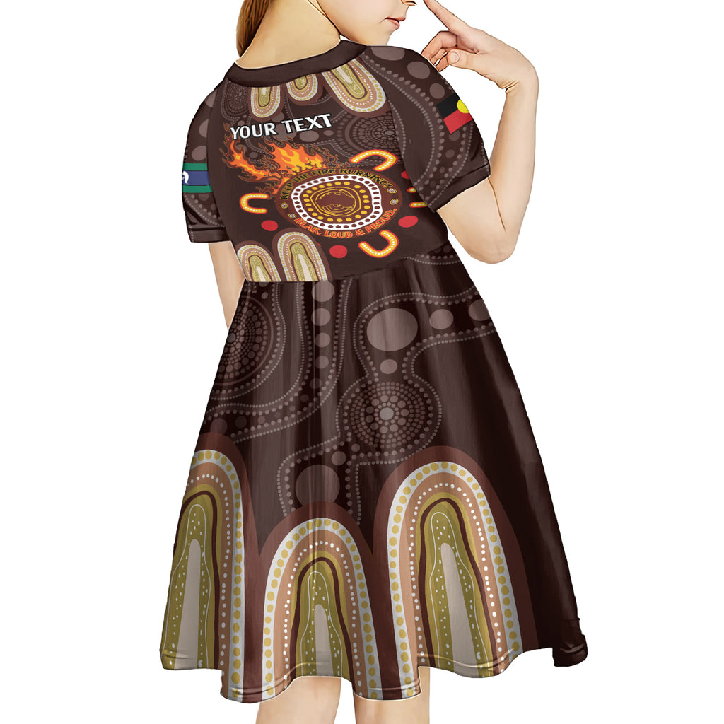 Personalised NAIDOC Week 2024 Kid Short Sleeve Dress Aussie Map With Aboriginal