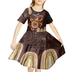 Personalised NAIDOC Week 2024 Kid Short Sleeve Dress Aussie Map With Aboriginal