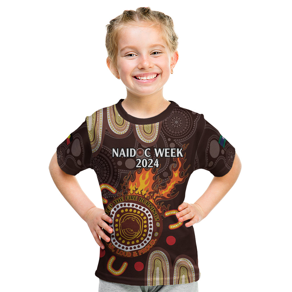 Personalised NAIDOC Week 2024 Kid T Shirt Aussie Map With Aboriginal