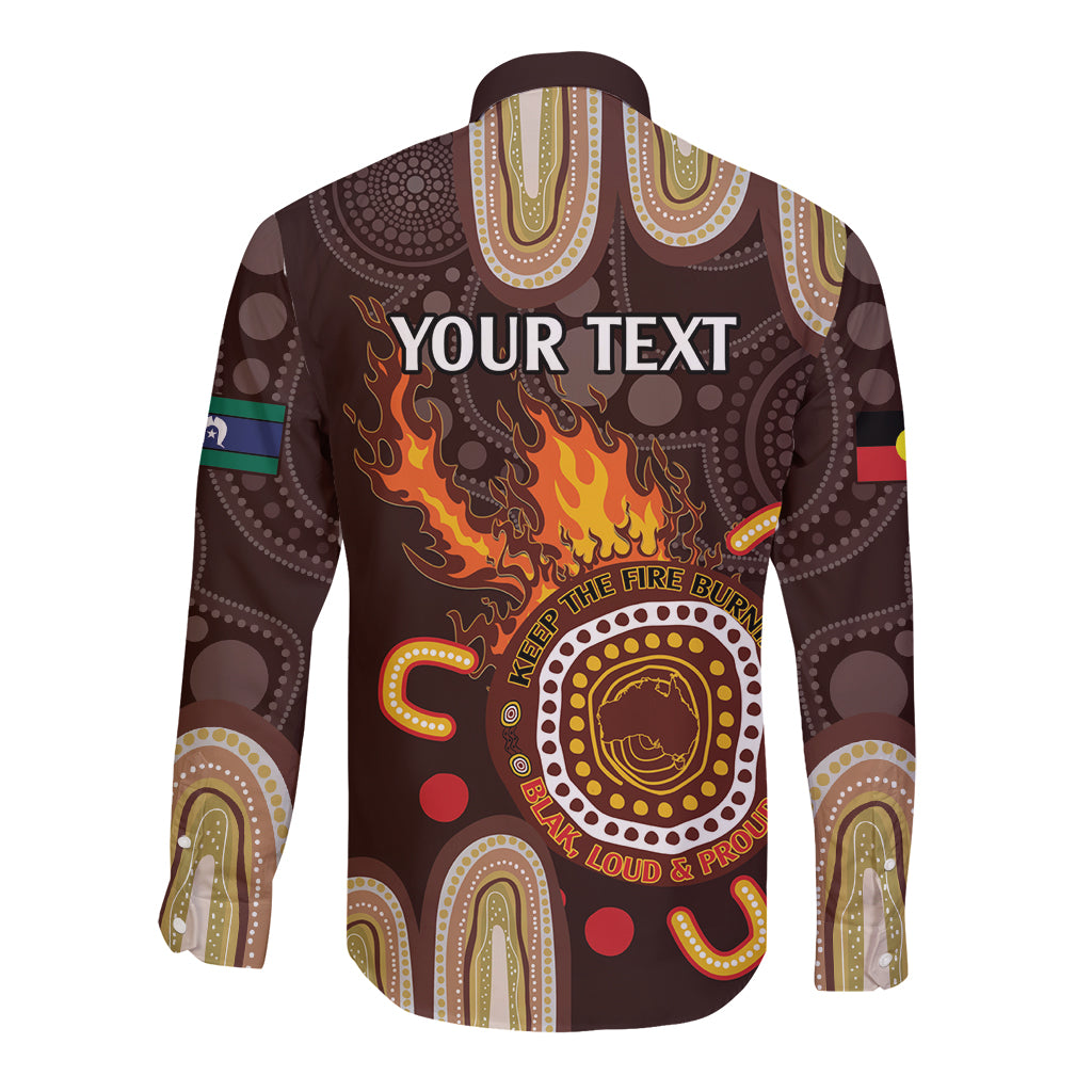 Personalised NAIDOC Week 2024 Long Sleeve Button Shirt Aussie Map With Aboriginal