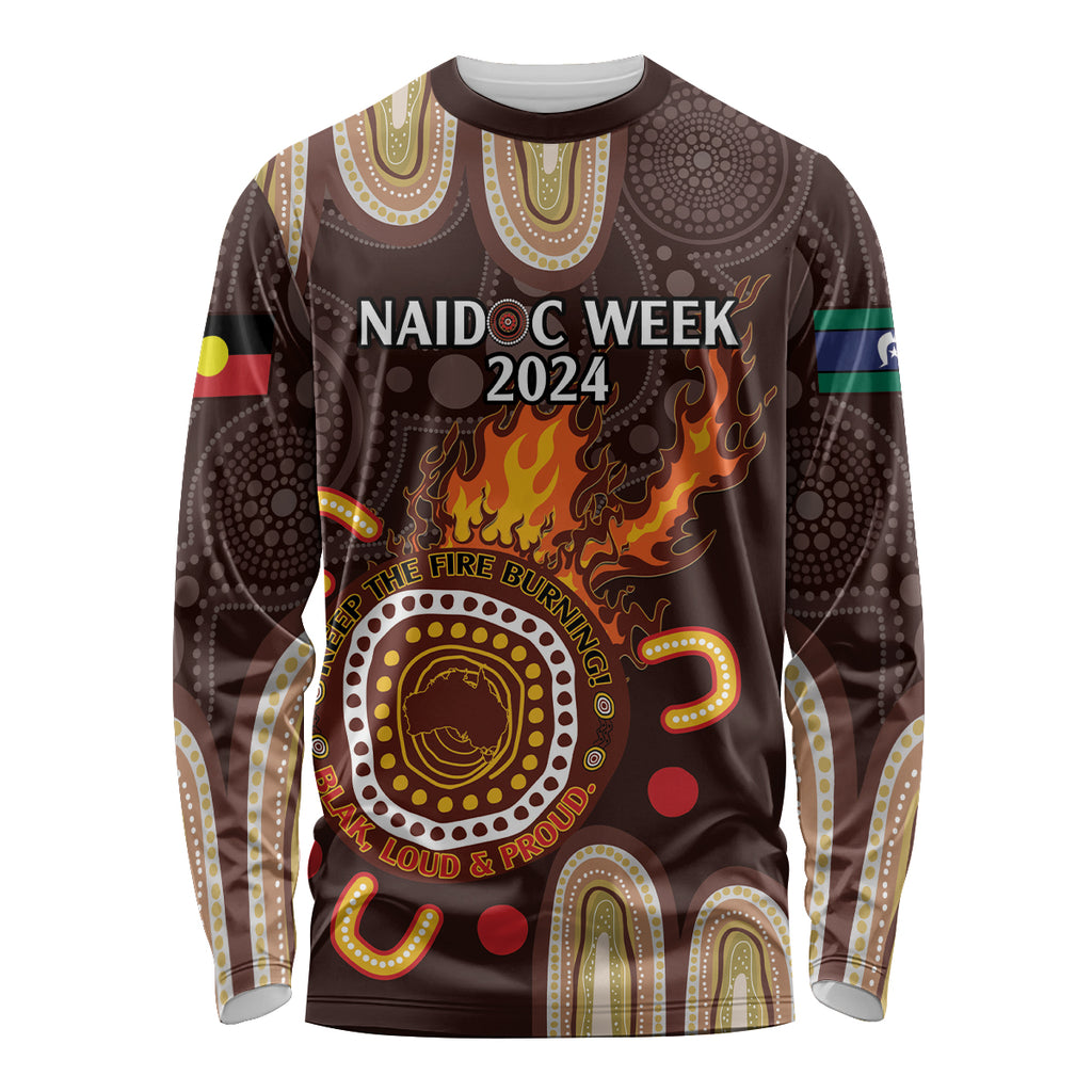 Personalised NAIDOC Week 2024 Long Sleeve Shirt Aussie Map With Aboriginal