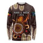 Personalised NAIDOC Week 2024 Long Sleeve Shirt Aussie Map With Aboriginal