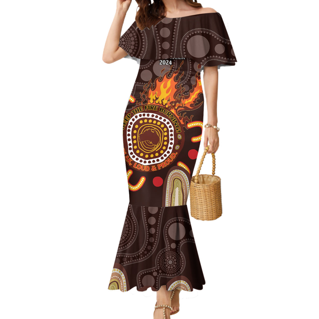 Personalised NAIDOC Week 2024 Mermaid Dress Aussie Map With Aboriginal