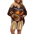 Personalised NAIDOC Week 2024 Off Shoulder Short Dress Aussie Map With Aboriginal
