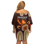Personalised NAIDOC Week 2024 Off Shoulder Short Dress Aussie Map With Aboriginal