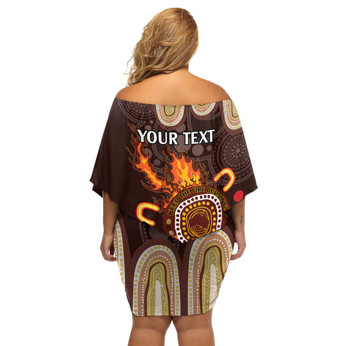 Personalised NAIDOC Week 2024 Off Shoulder Short Dress Aussie Map With Aboriginal
