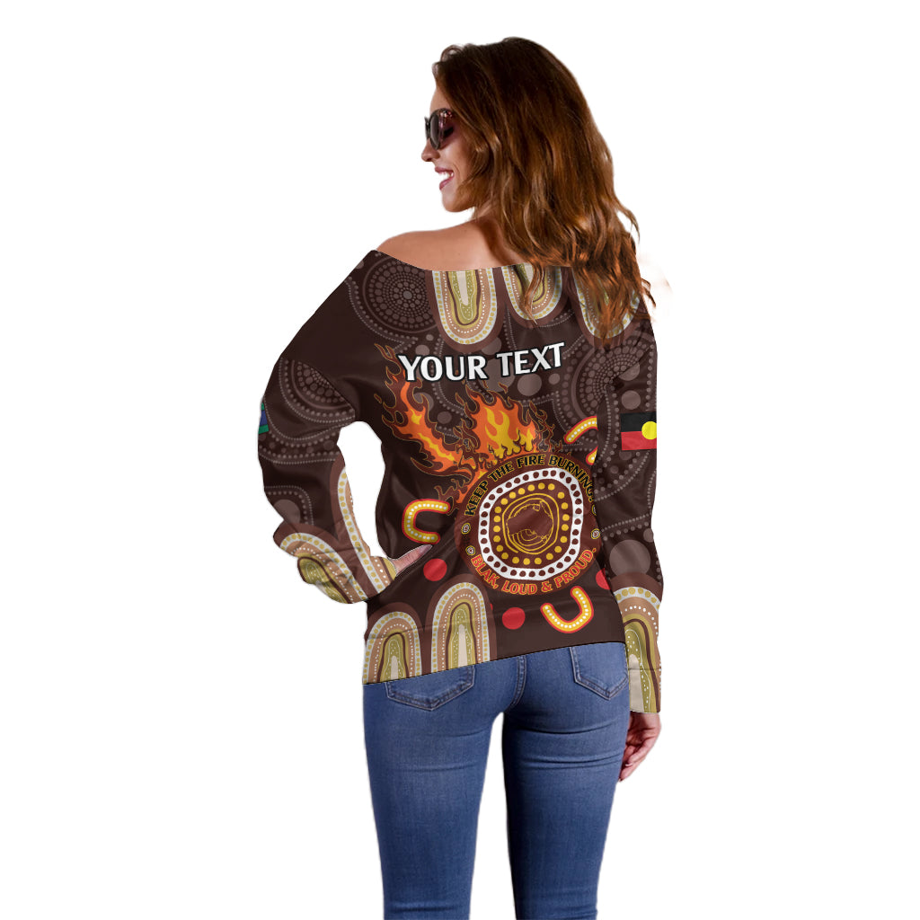 Personalised NAIDOC Week 2024 Off Shoulder Sweater Aussie Map With Aboriginal