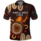 Personalised NAIDOC Week 2024 Polo Shirt Aussie Map With Aboriginal