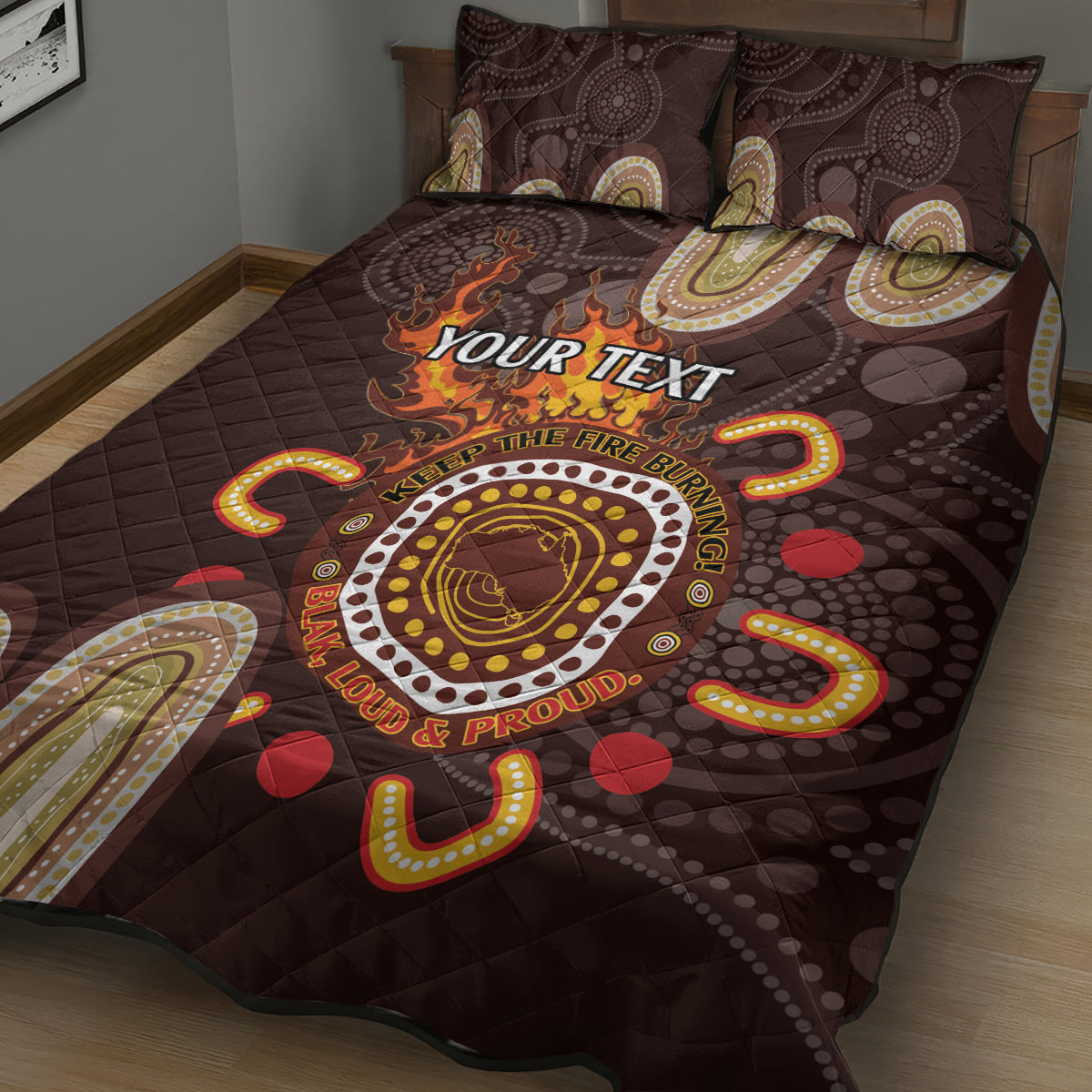 Personalised NAIDOC Week 2024 Quilt Bed Set Aussie Map With Aboriginal