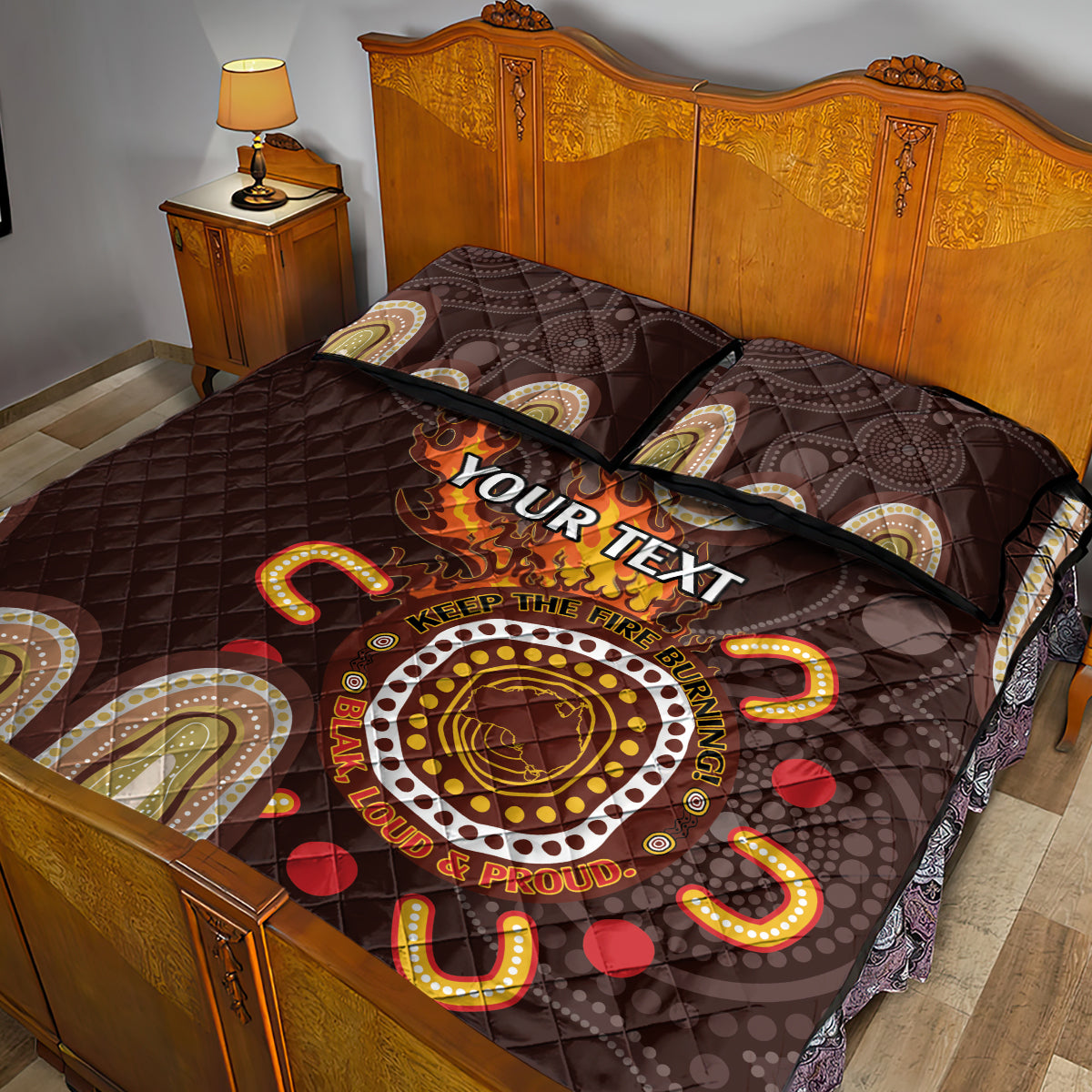 Personalised NAIDOC Week 2024 Quilt Bed Set Aussie Map With Aboriginal