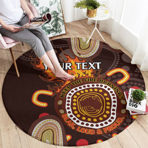 Personalised NAIDOC Week 2024 Round Carpet Aussie Map With Aboriginal