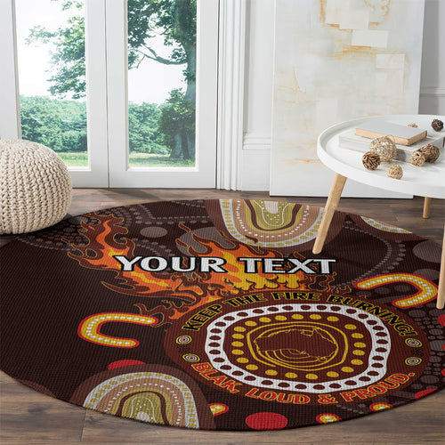 Personalised NAIDOC Week 2024 Round Carpet Aussie Map With Aboriginal