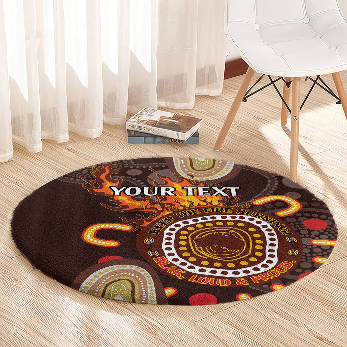 Personalised NAIDOC Week 2024 Round Carpet Aussie Map With Aboriginal