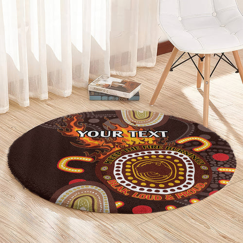Personalised NAIDOC Week 2024 Round Carpet Aussie Map With Aboriginal