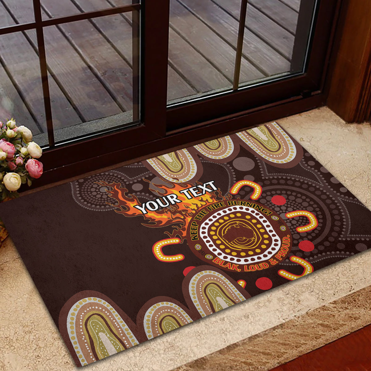Personalised NAIDOC Week 2024 Rubber Doormat Aussie Map With Aboriginal