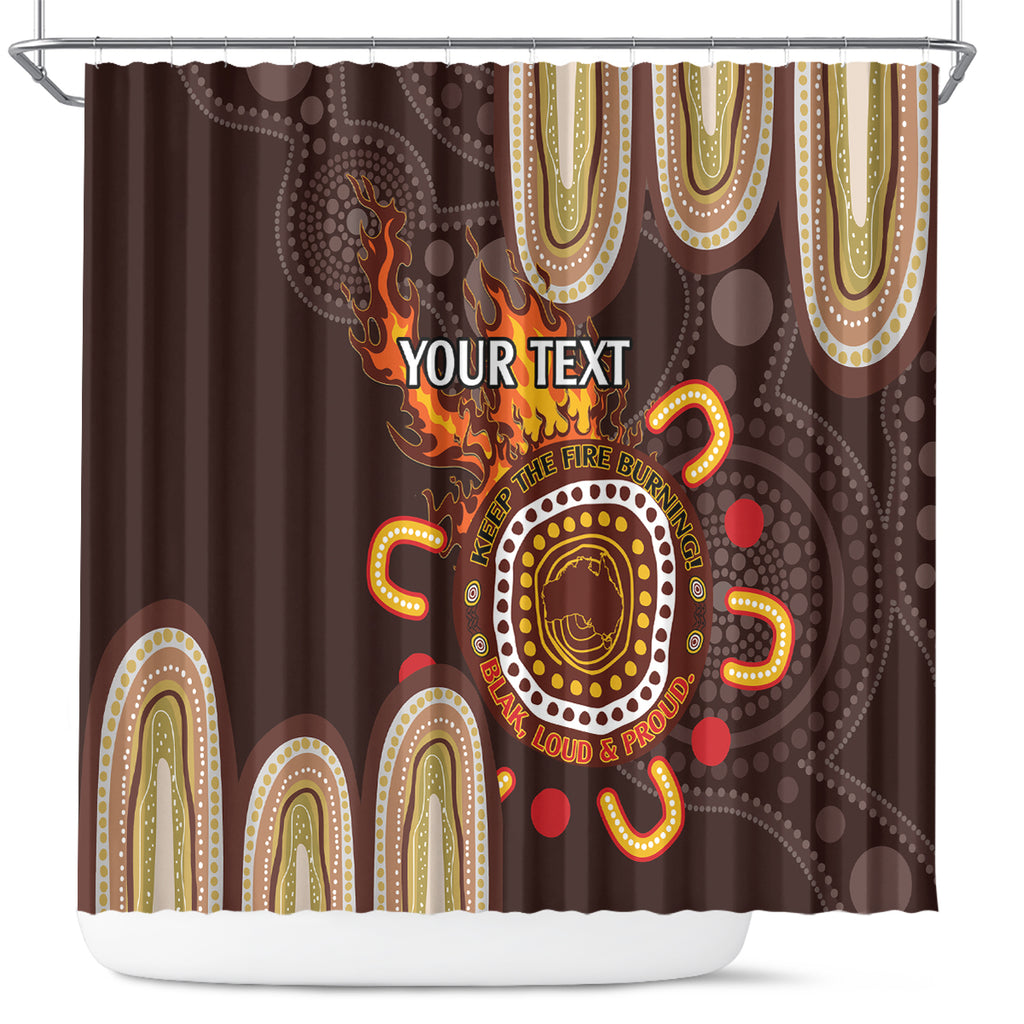 Personalised NAIDOC Week 2024 Shower Curtain Aussie Map With Aboriginal