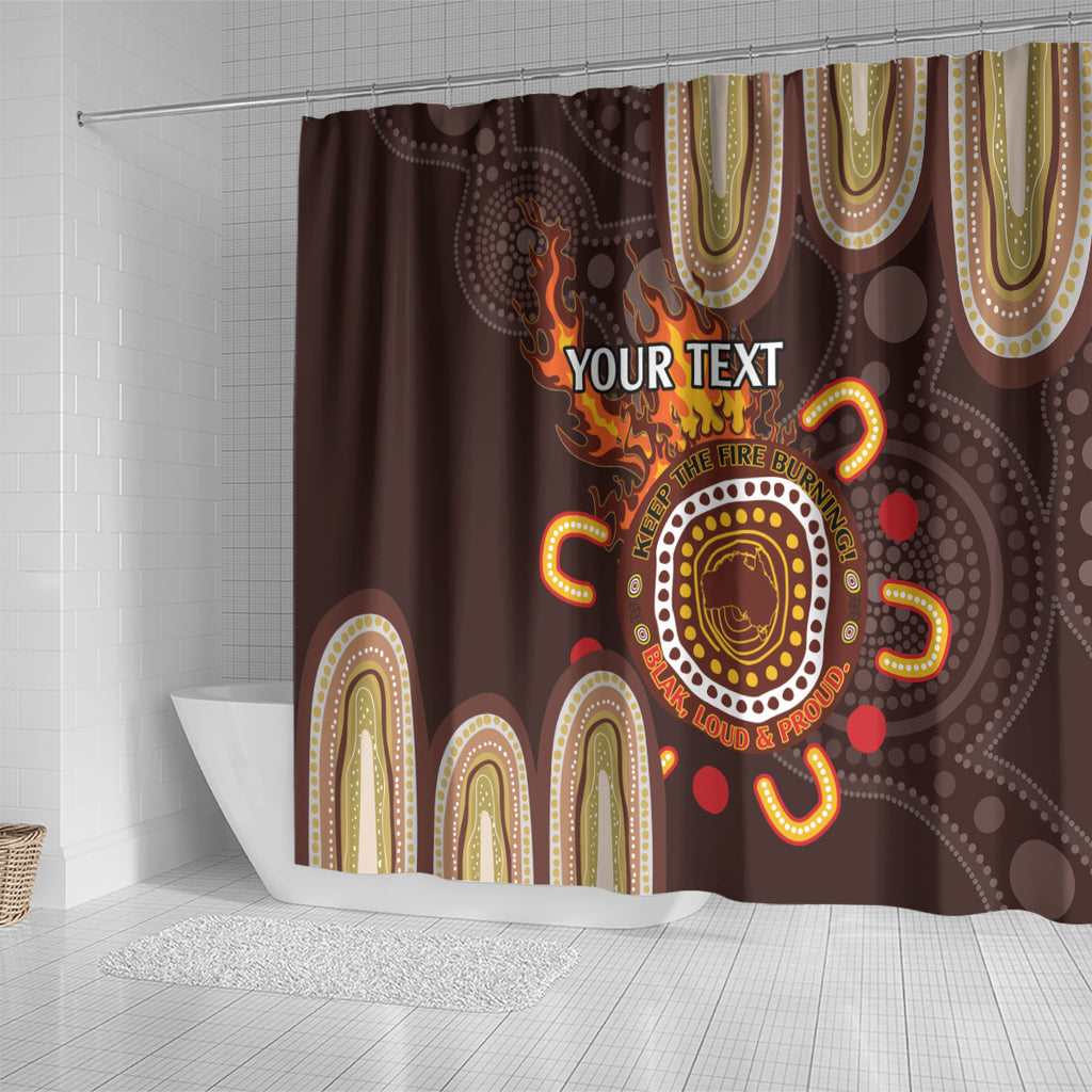 Personalised NAIDOC Week 2024 Shower Curtain Aussie Map With Aboriginal