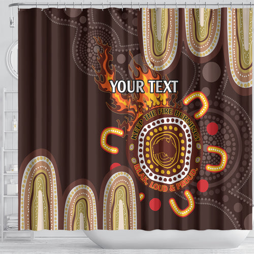 Personalised NAIDOC Week 2024 Shower Curtain Aussie Map With Aboriginal