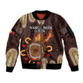Personalised NAIDOC Week 2024 Sleeve Zip Bomber Jacket Aussie Map With Aboriginal