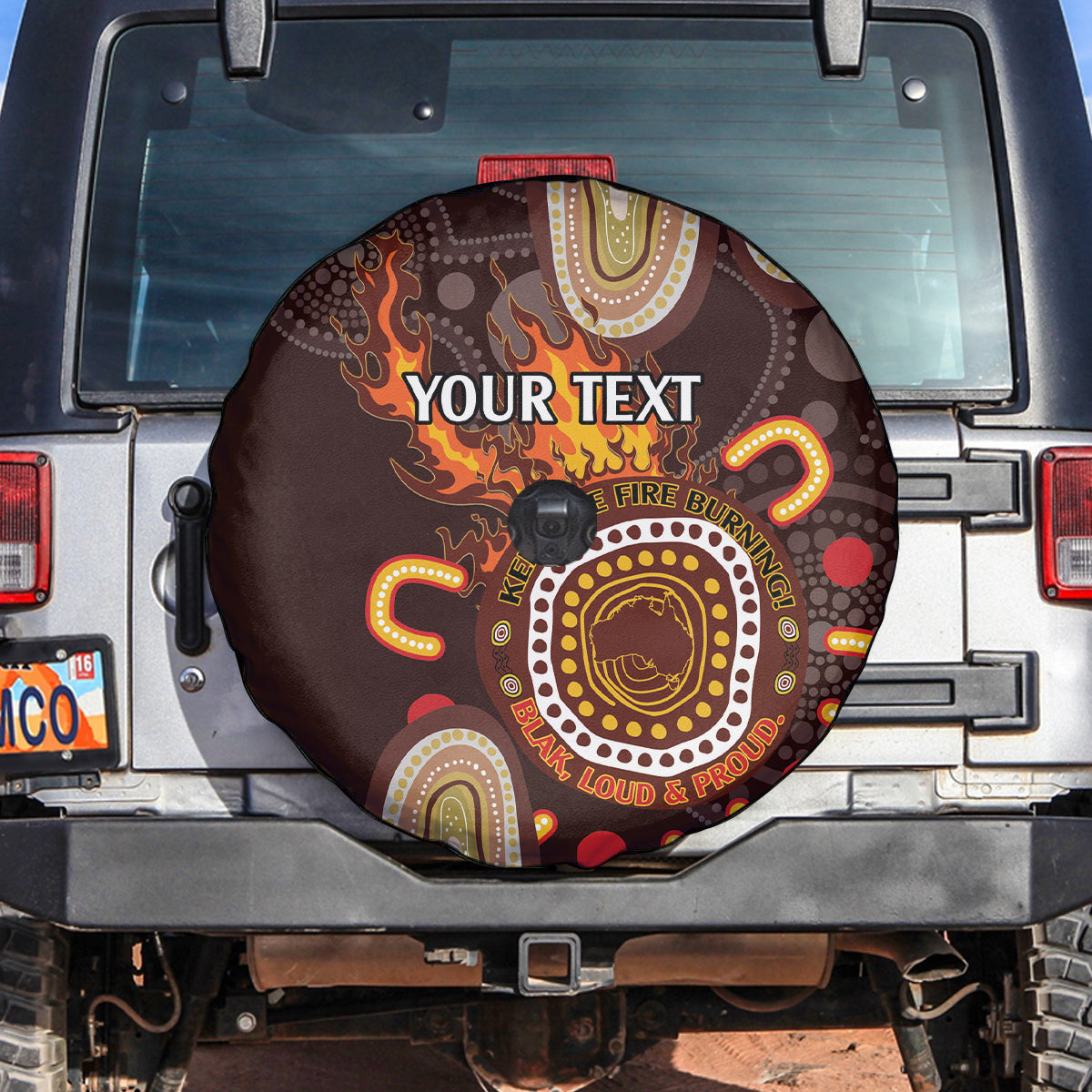 Personalised NAIDOC Week 2024 Spare Tire Cover Aussie Map With Aboriginal