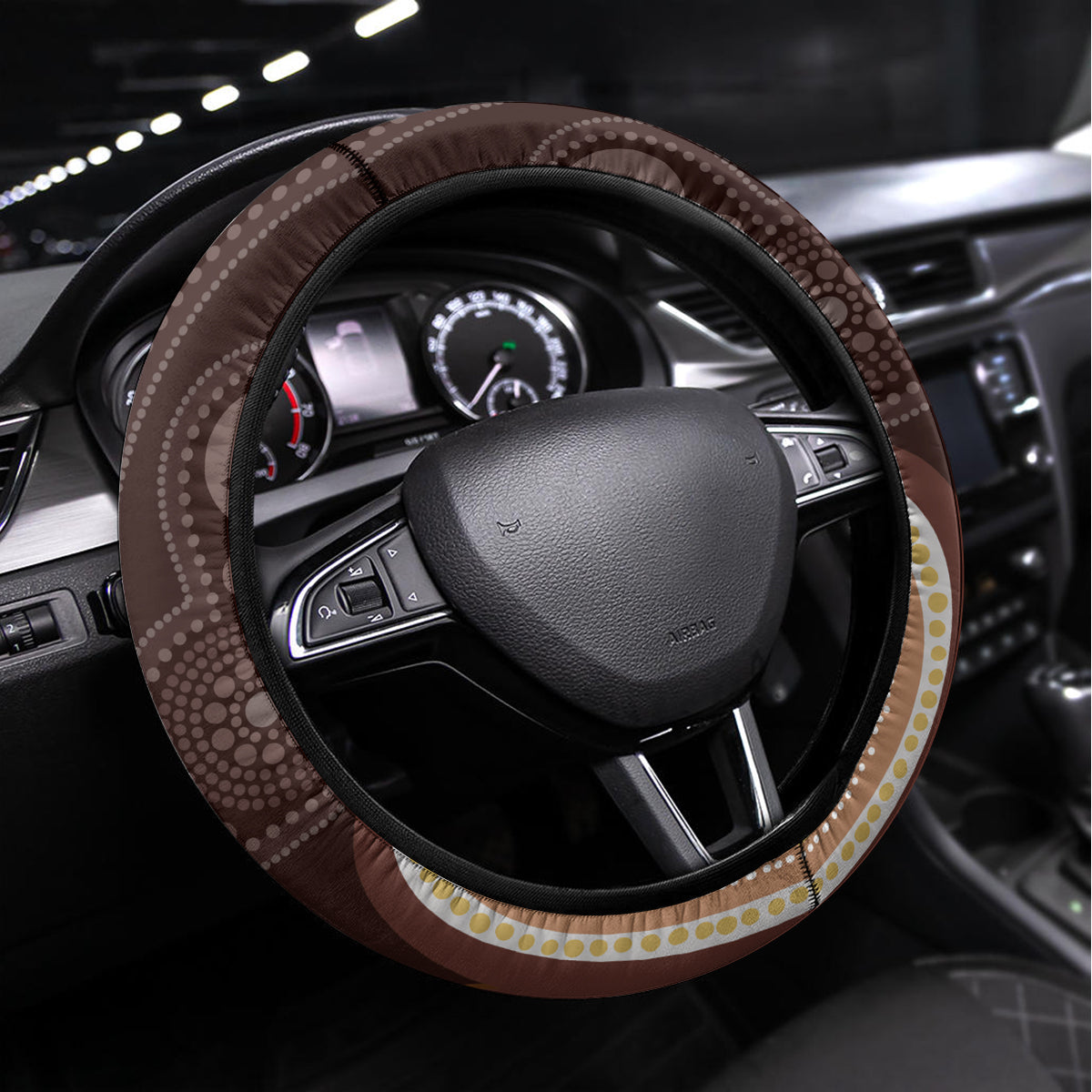 Personalised NAIDOC Week 2024 Steering Wheel Cover Aussie Map With Aboriginal