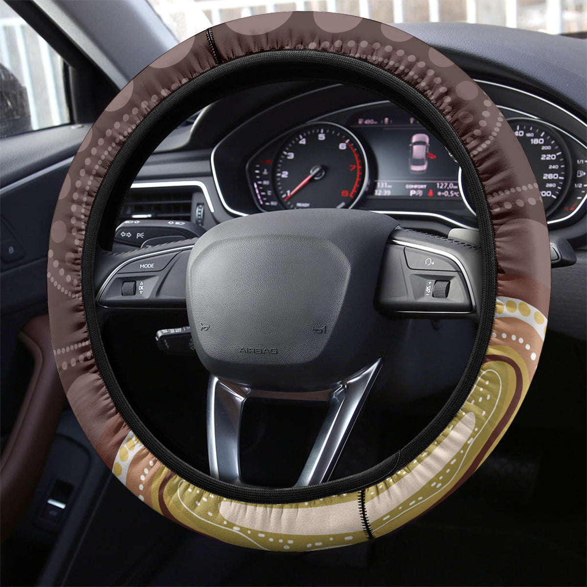 Personalised NAIDOC Week 2024 Steering Wheel Cover Aussie Map With Aboriginal