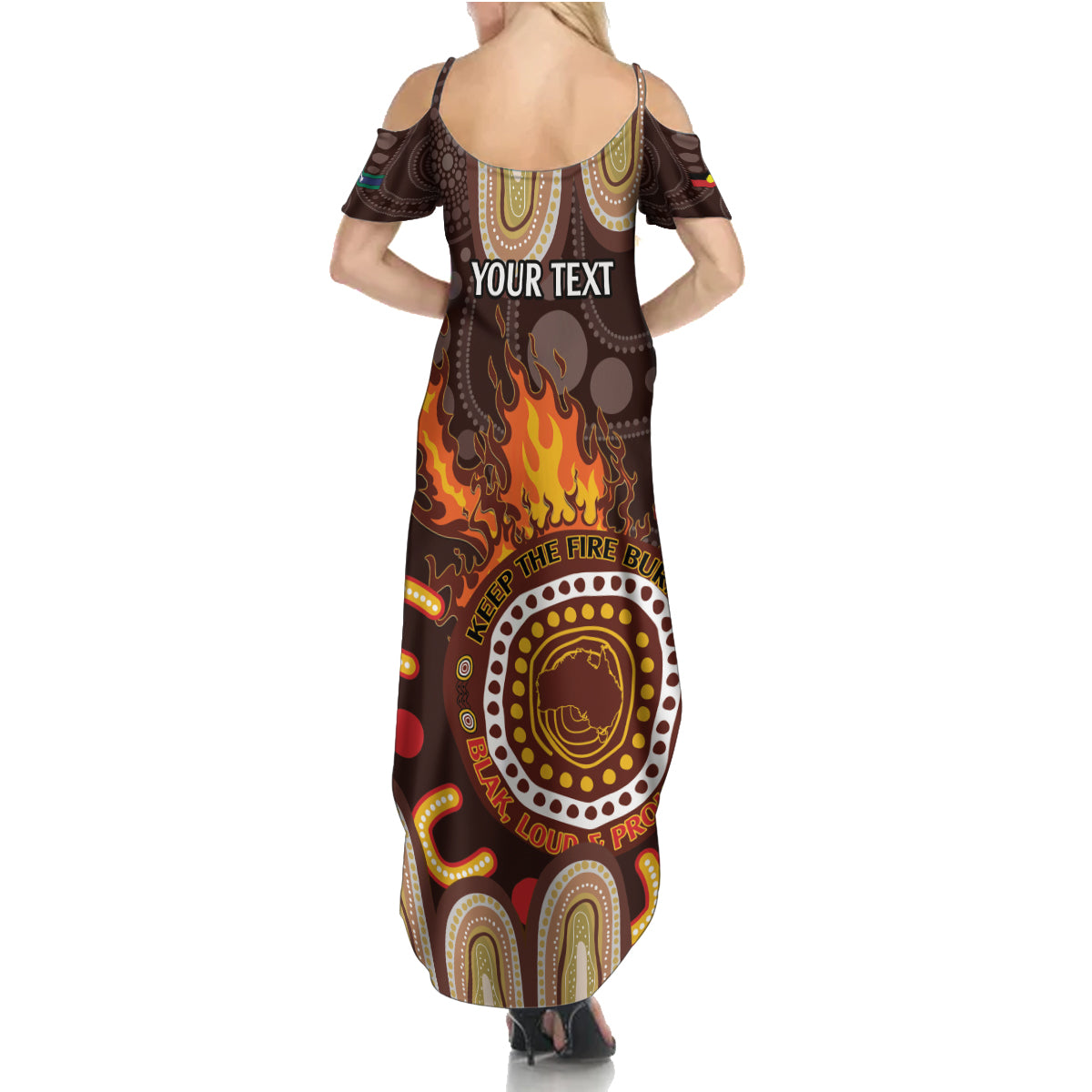 Personalised NAIDOC Week 2024 Summer Maxi Dress Aussie Map With Aboriginal
