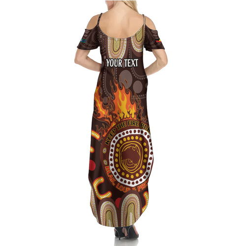 Personalised NAIDOC Week 2024 Summer Maxi Dress Aussie Map With Aboriginal