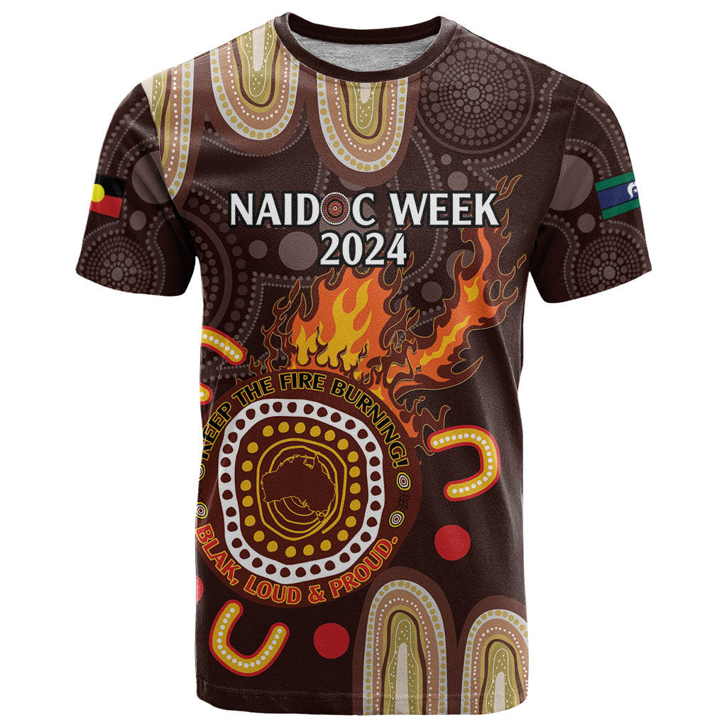 Personalised NAIDOC Week 2024 T Shirt Aussie Map With Aboriginal