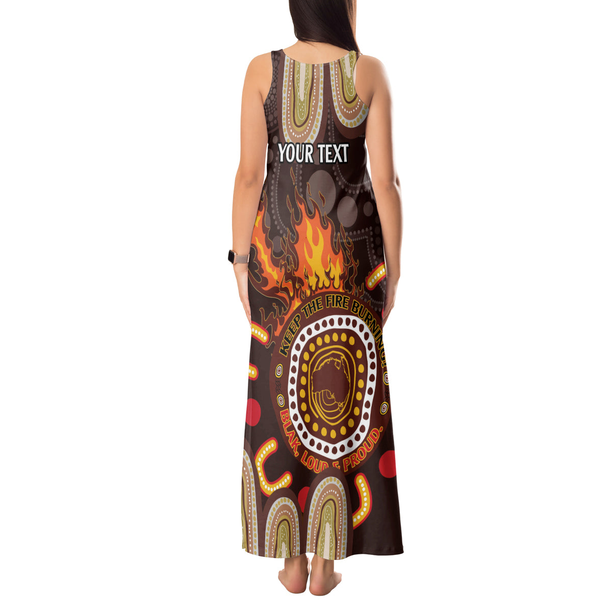 Personalised NAIDOC Week 2024 Tank Maxi Dress Aussie Map With Aboriginal